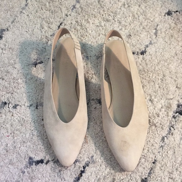 Everlane Shoes - Everlane V beige suede slingback flats 10.5